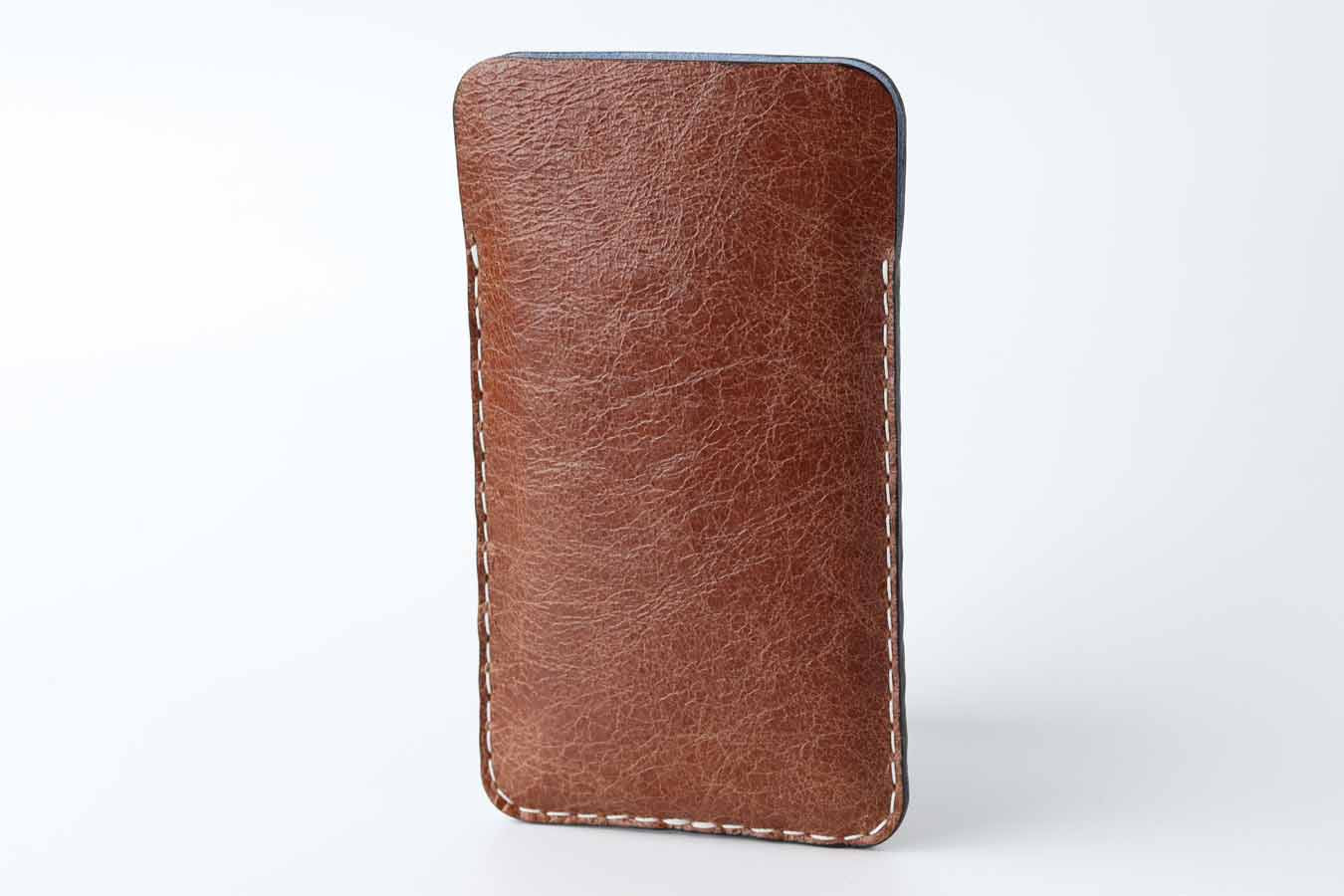 iPhone 14 pro max brown leather sleeve case