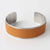 bracelet for women with tan leather on polished stainless steel for silver look