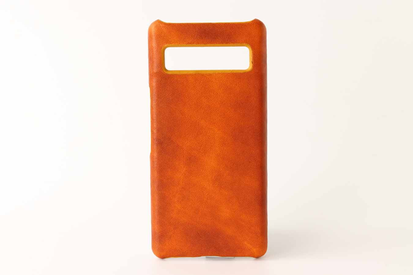 google pixel 7 leather hard case, cover. In aged looking leather