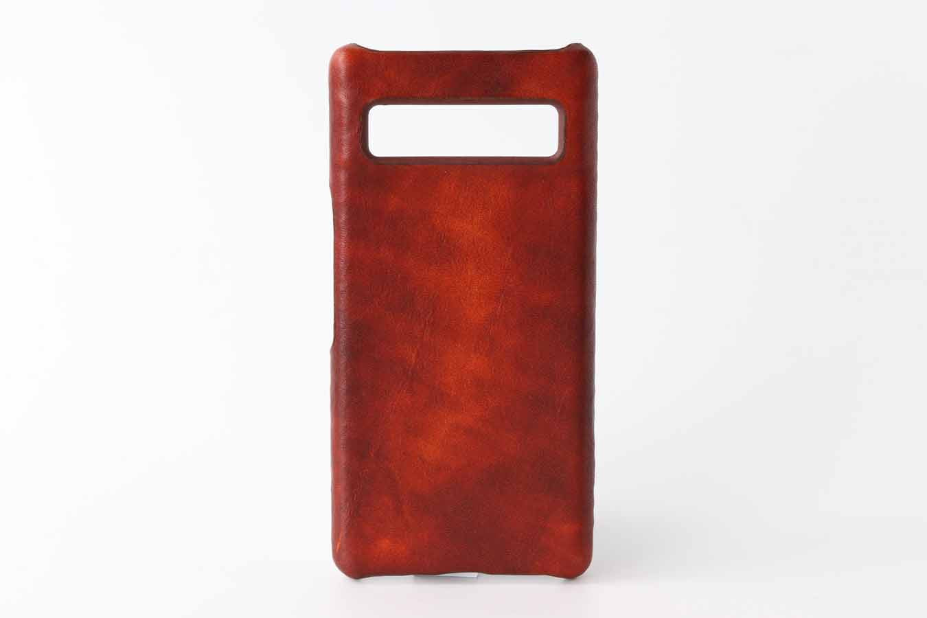 google pixel 7  leather hard case, cover. In aged looking leather