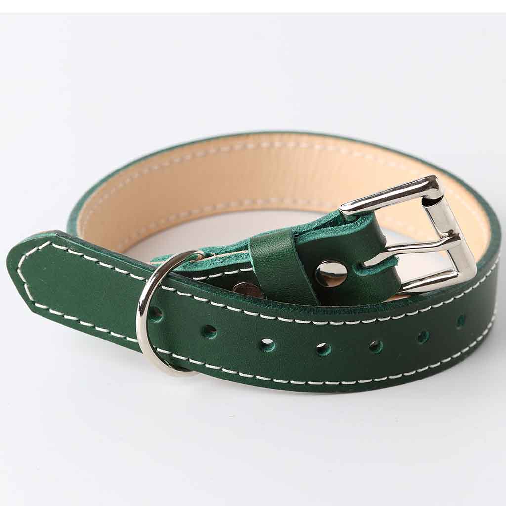 Stitched leather dog collar by kaseta