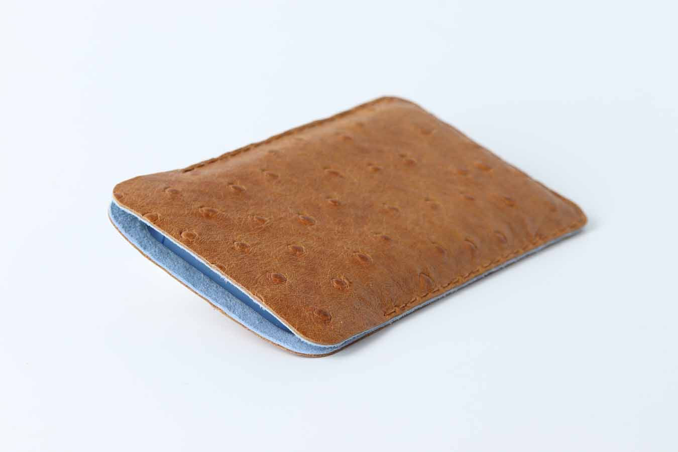 iPhone 14 ostrich leather pouch / case