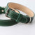Green leather dog collar by Kaseta