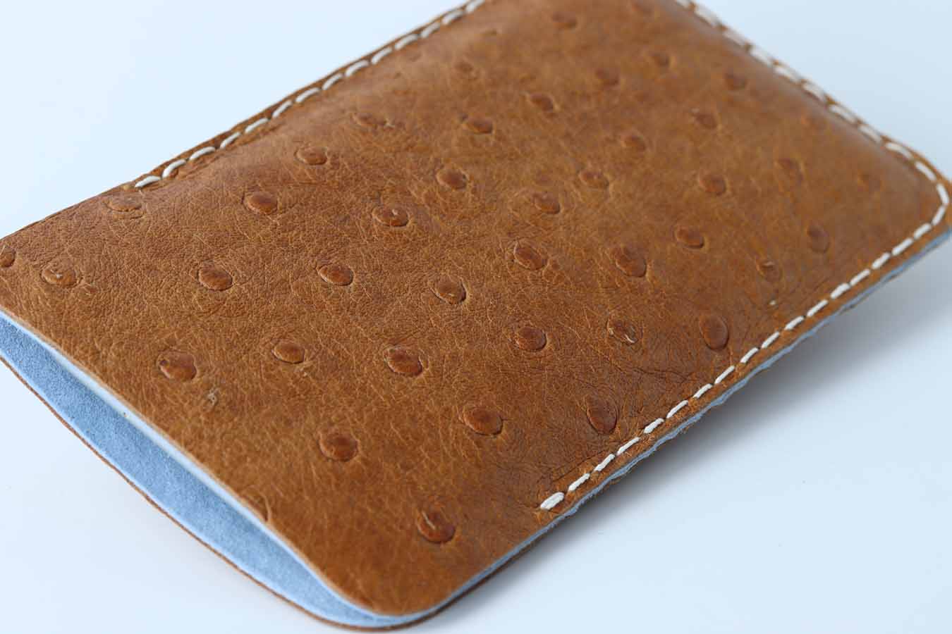 iPhone ostrich leather sleeve / pouch / case