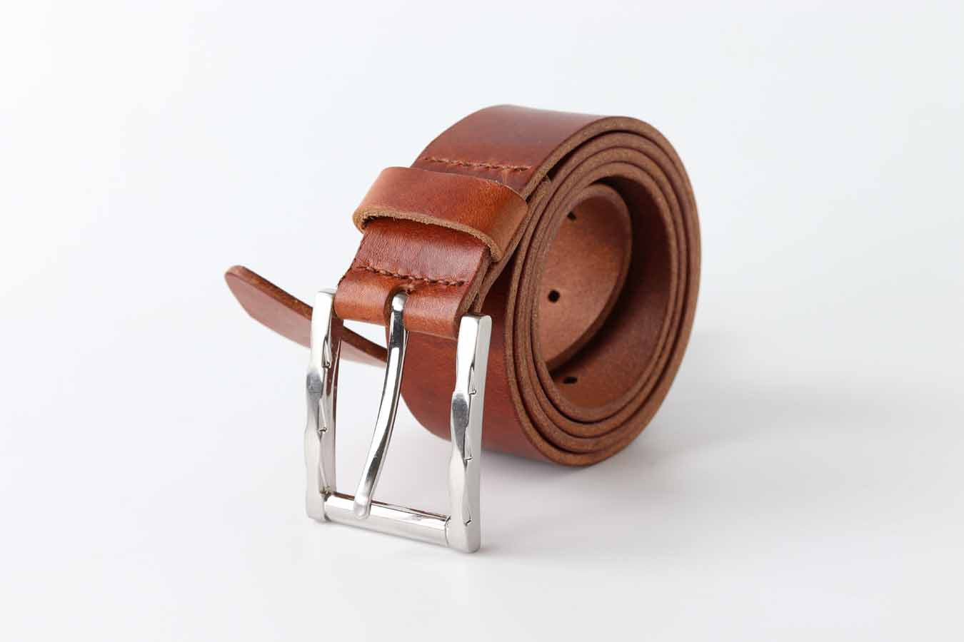 Brown leather belt / mens belt