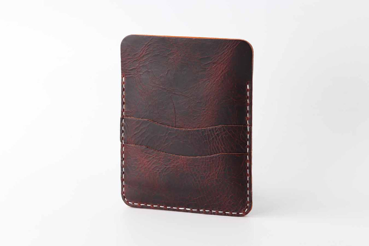 travel passport wallet organiser sleeve in dark brown and orange by kaseta