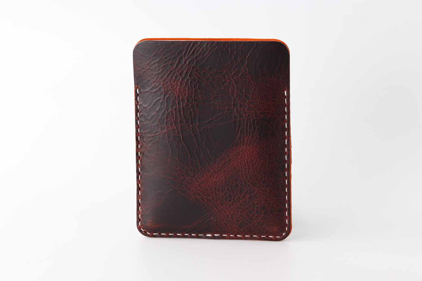 travel passport wallet organiser sleeve in dark brown and orange by kaseta