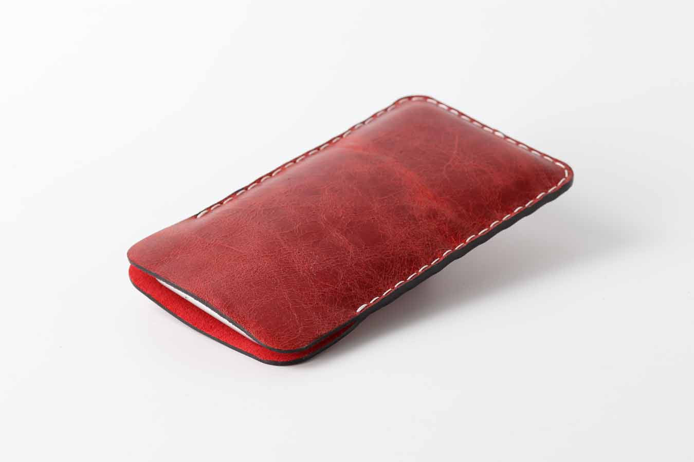 iPhone 14 iphone 13 leather red sleeve case