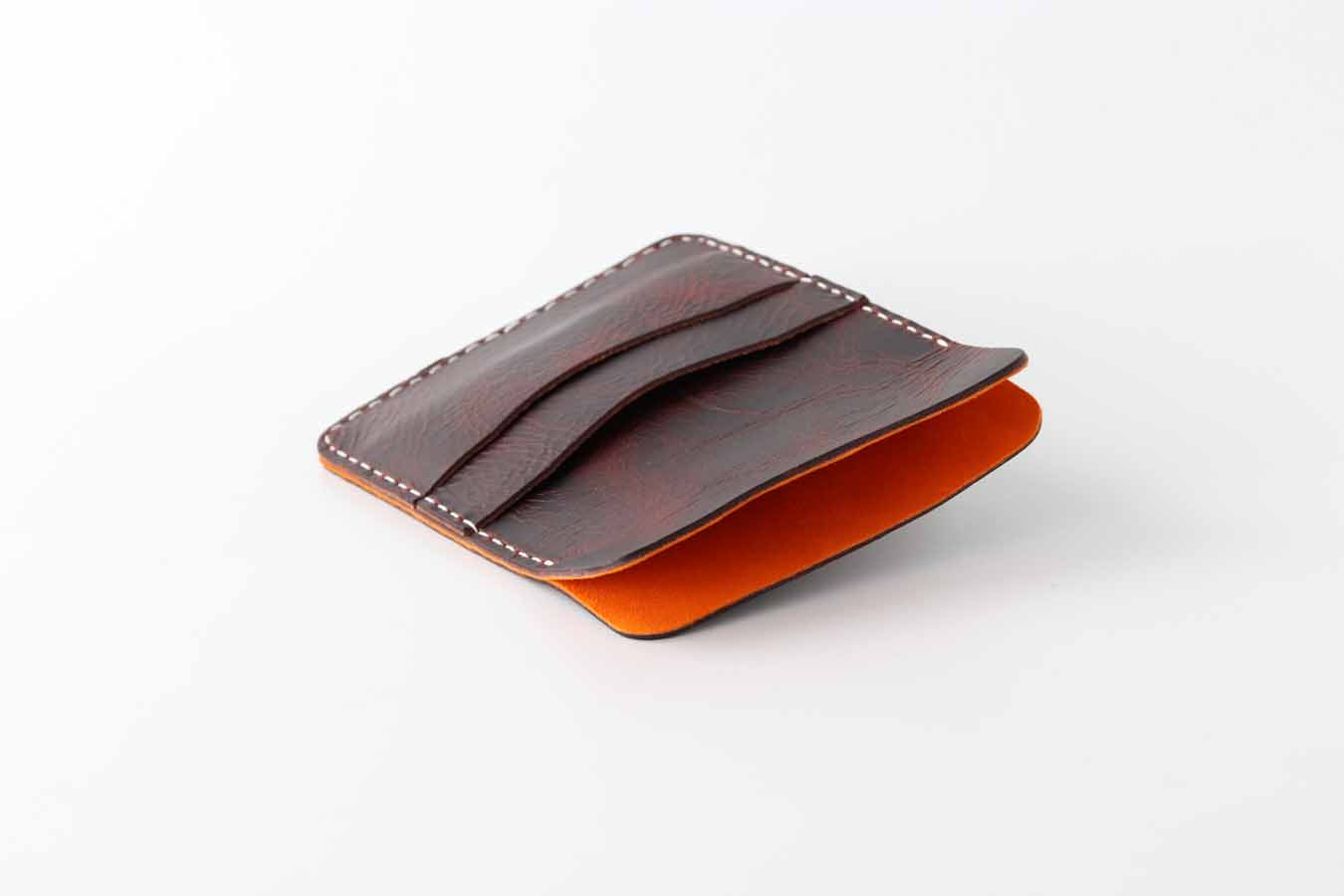 travel passport wallet organiser sleeve in dark brown and orange by kaseta