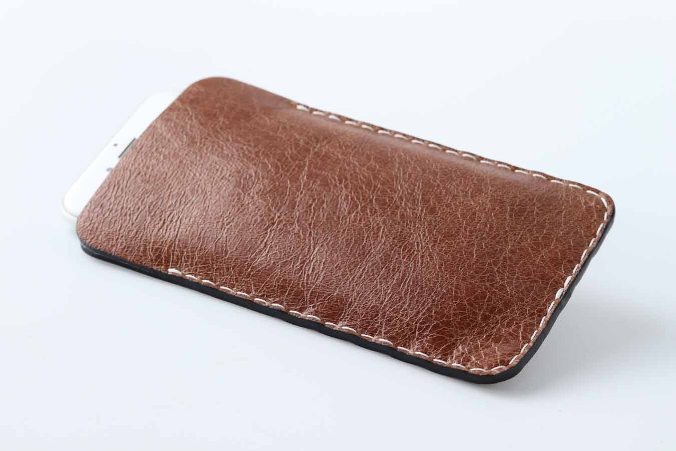 iPhone 12 pro max brown leather sleeve case