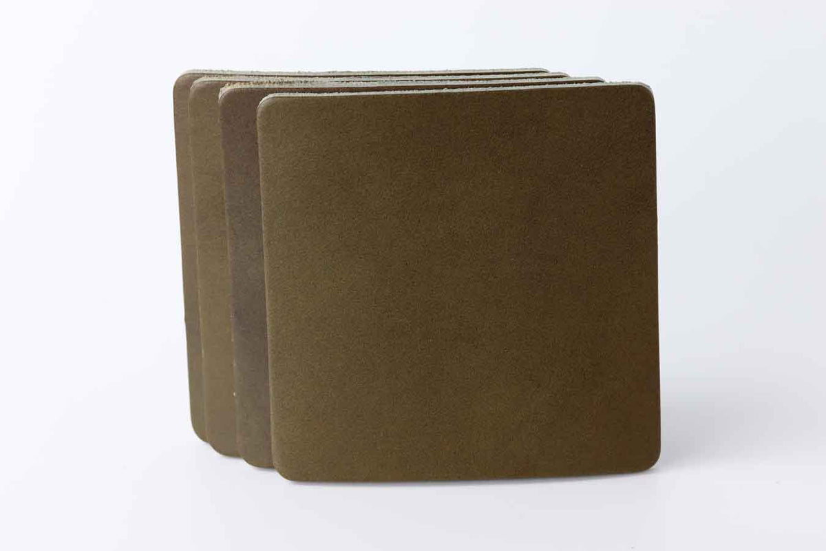 olive green coaster set