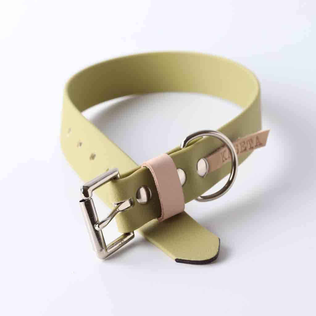 khaki waterproof dog collar