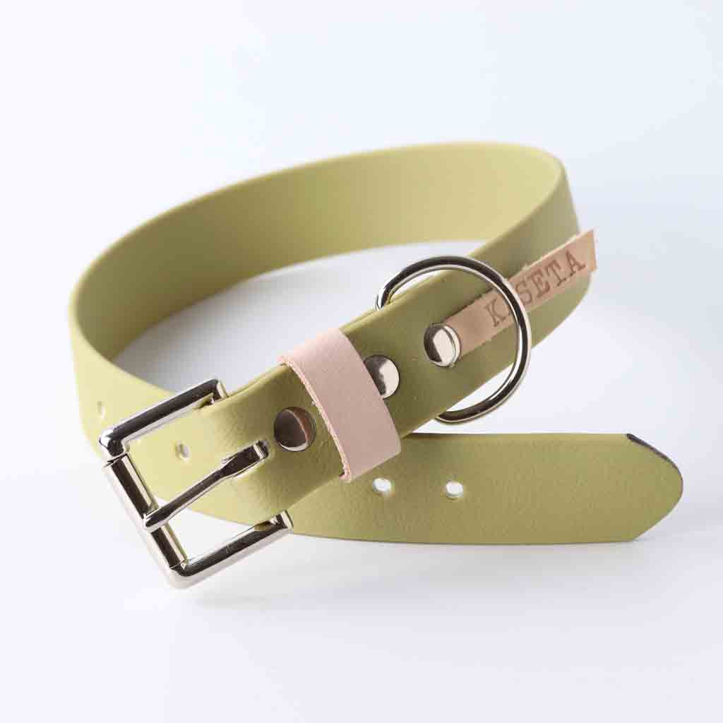 khaki dog collar by Kaseta