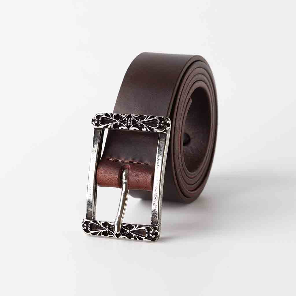 Ladies brown belt with hand made buckle by Kaseta