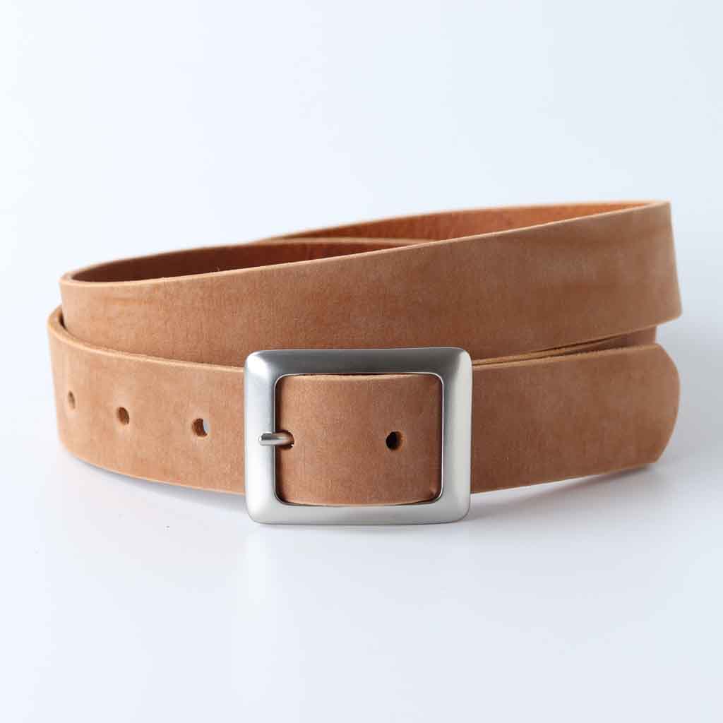 Nubuck ladies leather belt in Desert Sand Colour by Kaseta