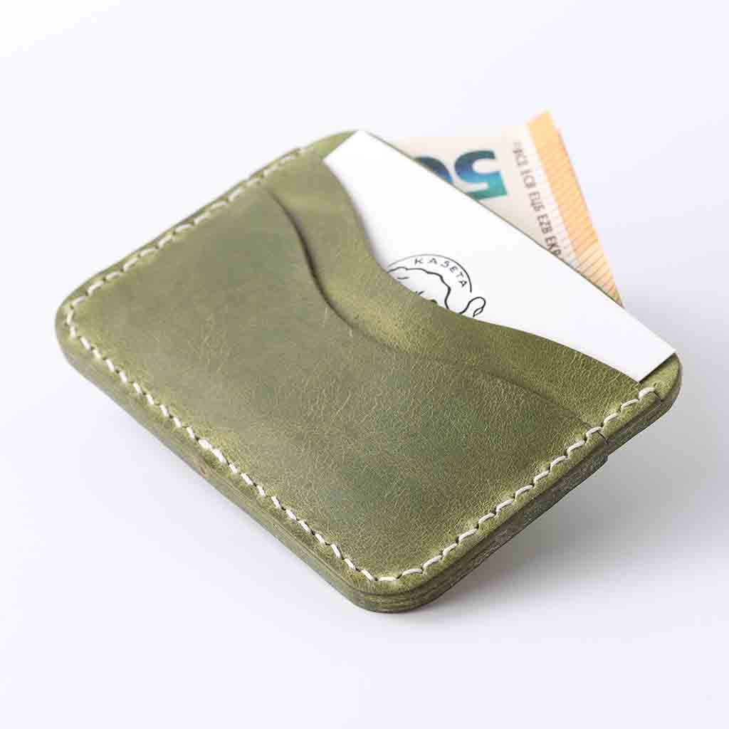 minimalist wallet olive by Kaseta