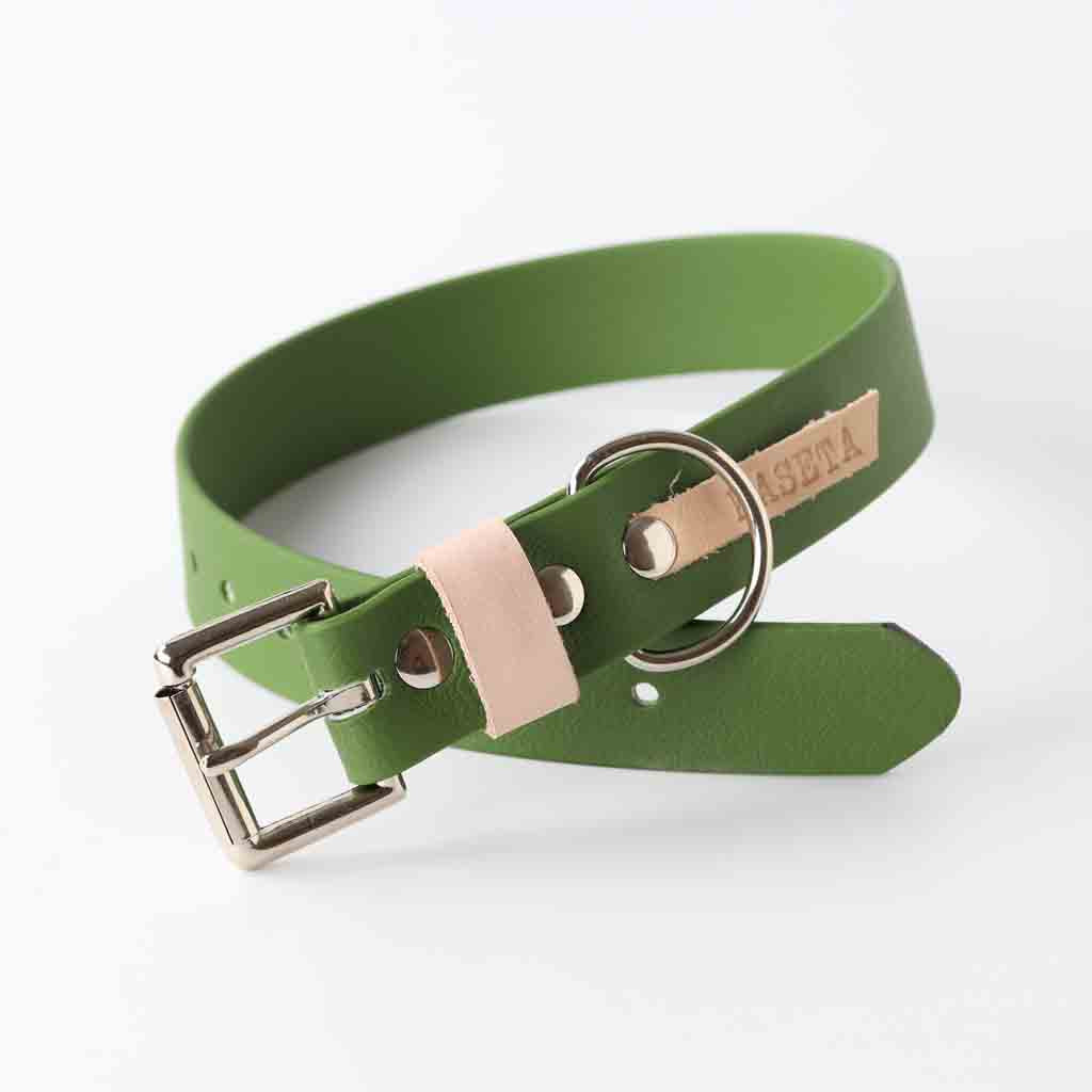 Olive green dog collar
