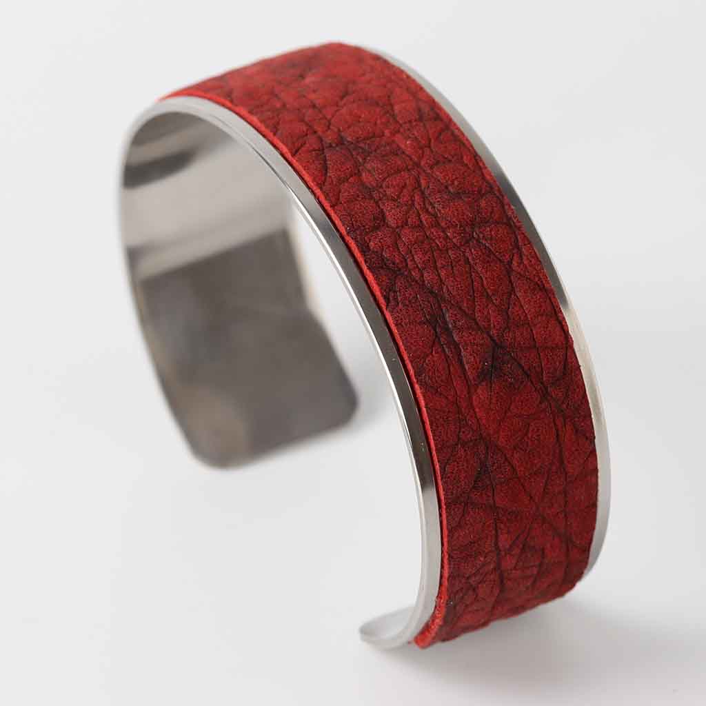 cuff bracelet for women with leather by Kaseta