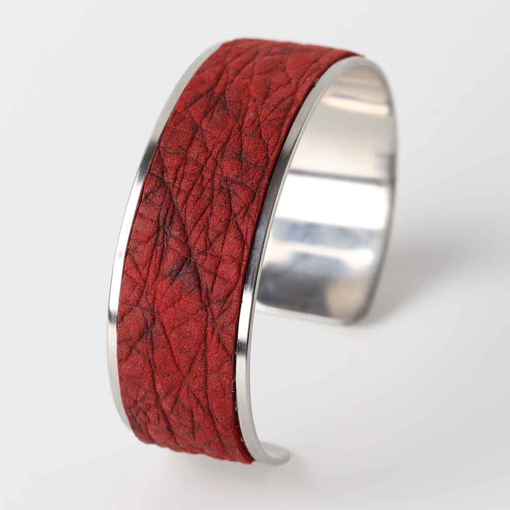 red leather cuff bracelet for women