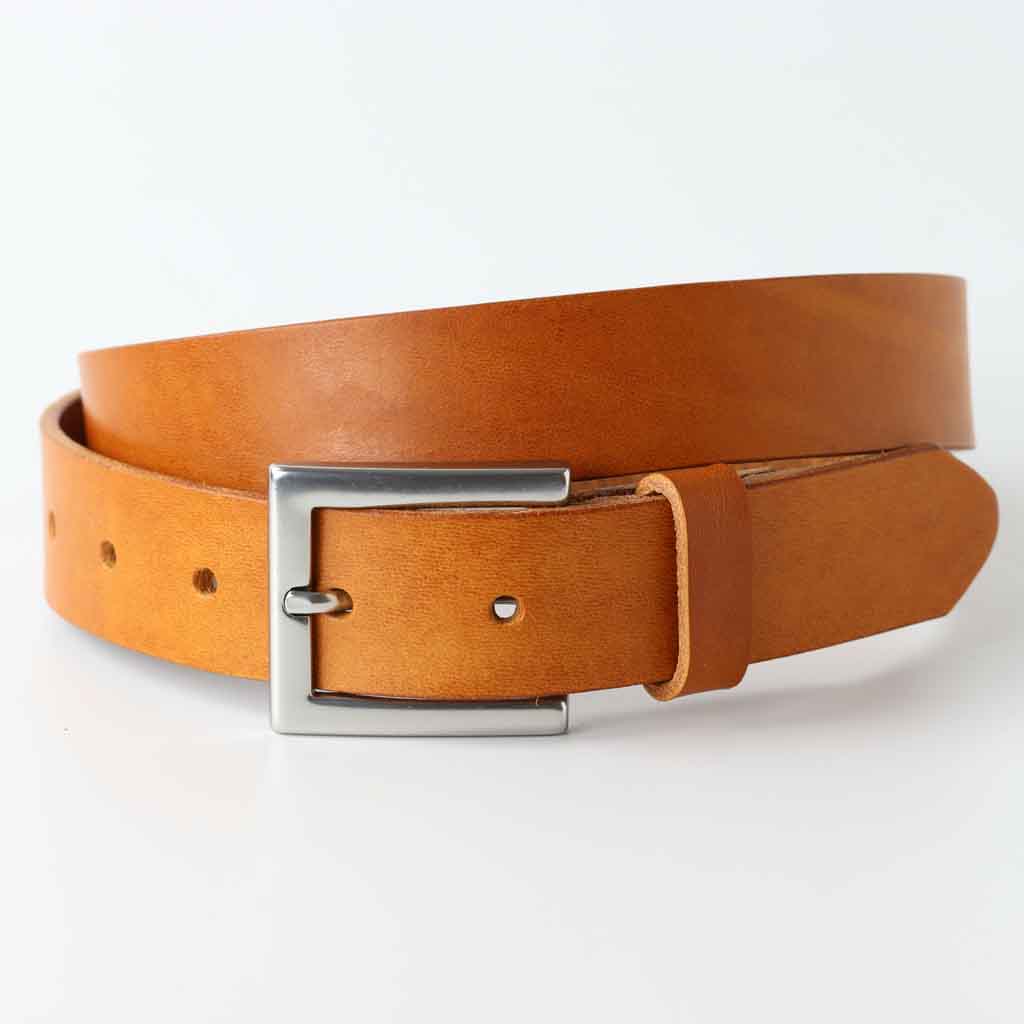 Tan casual leather belt for men by Kaseta