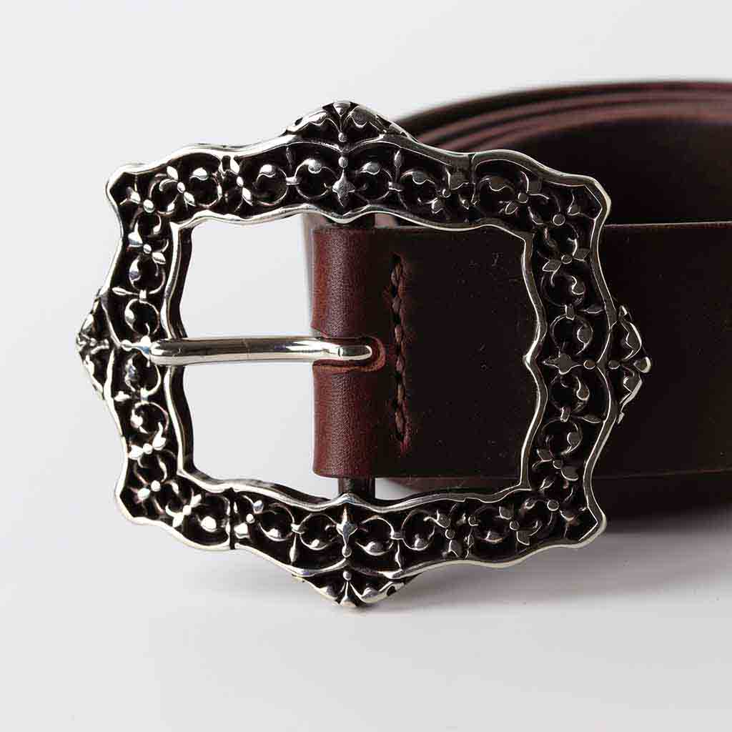 Brown women's leather belt Royal Fina by Kaseta