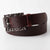 Ladies chocolate casual leather belt "Laro" with fancy handmade aged buckle  by Kaseta