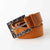 mens Tan leather belt by Kaseta Laro with aged buckle