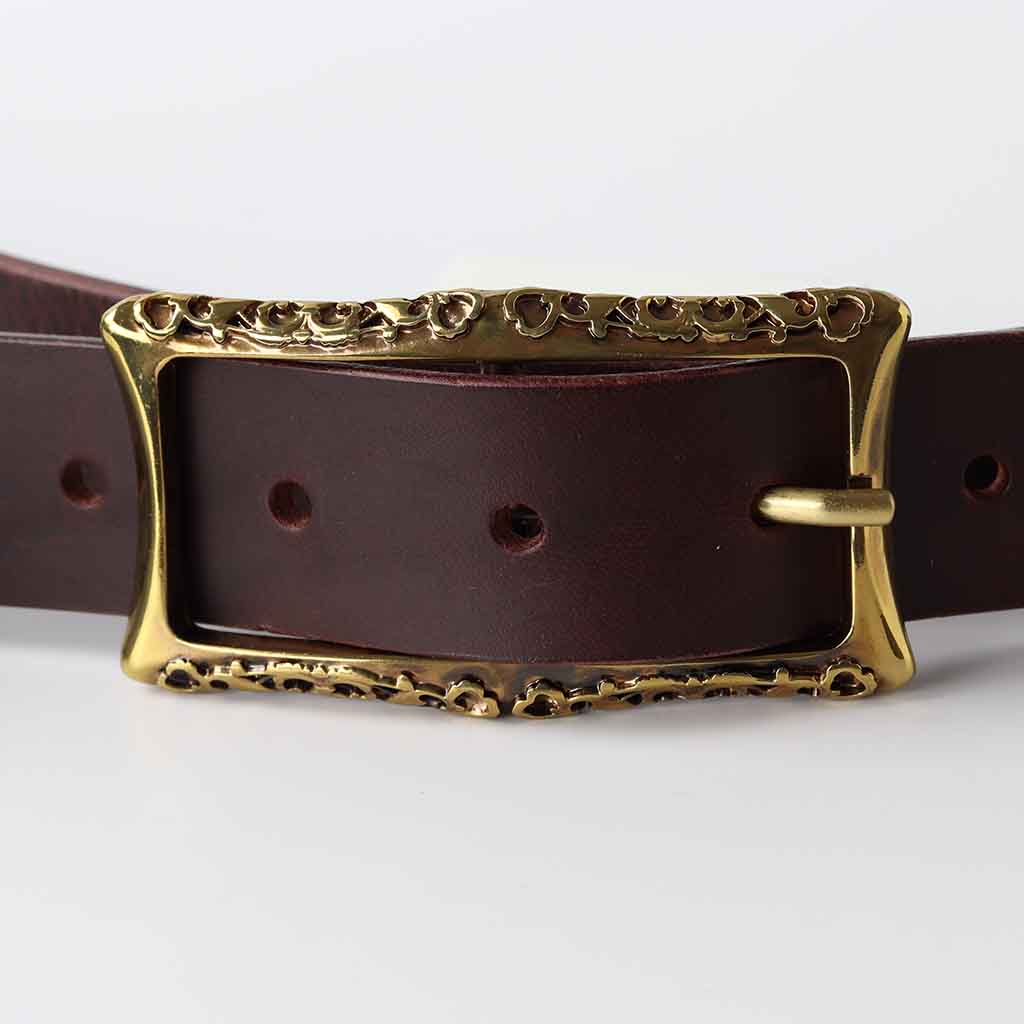 wome's chocolate leather belt by Kaseta