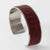 Bracelet for women with burgundy crock leather and stainless steel by Kaseta 