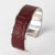 Bracelet for ladies with burgundy crock leather and stainless steel by Kaseta 