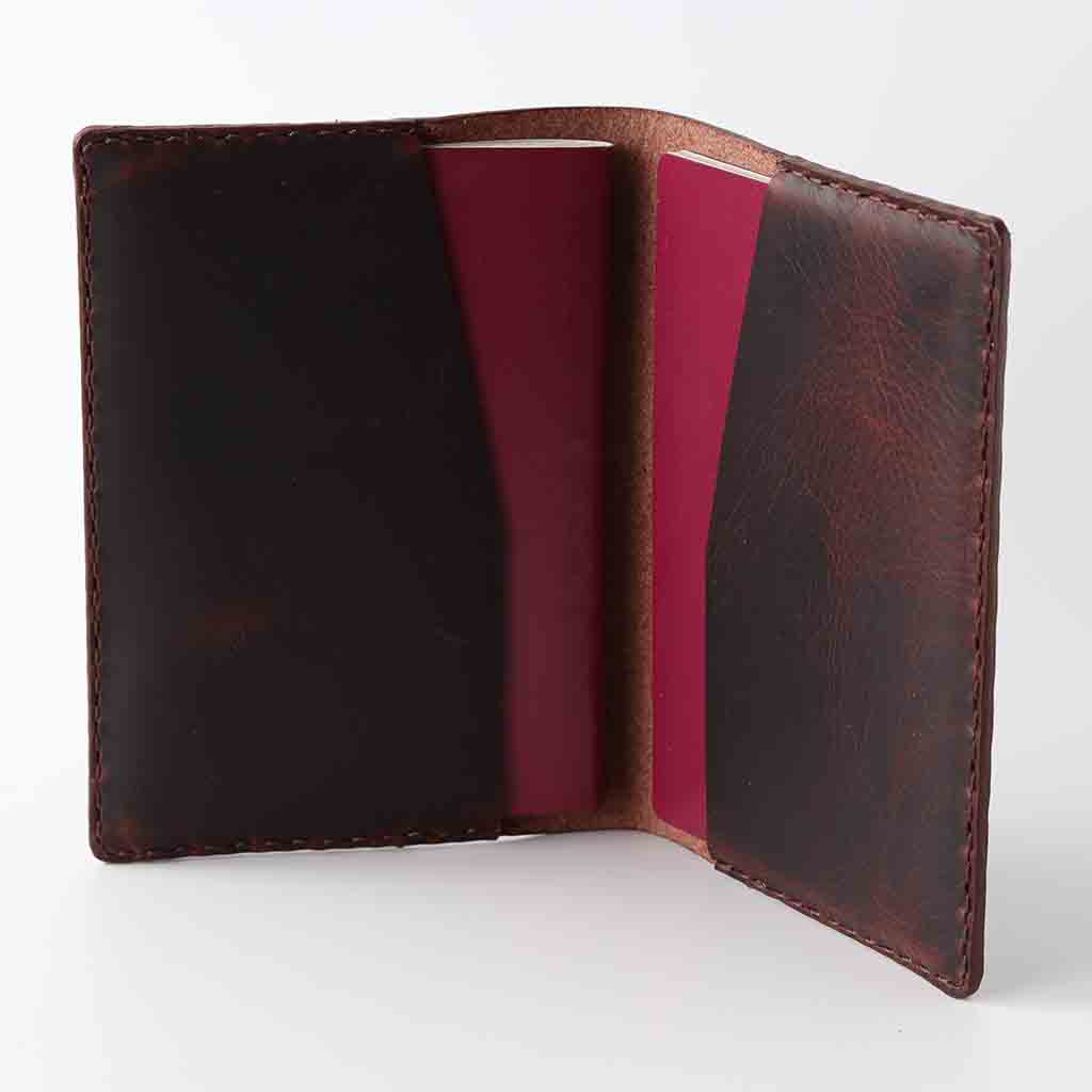 Double Passport Cover / Chocolate Leather