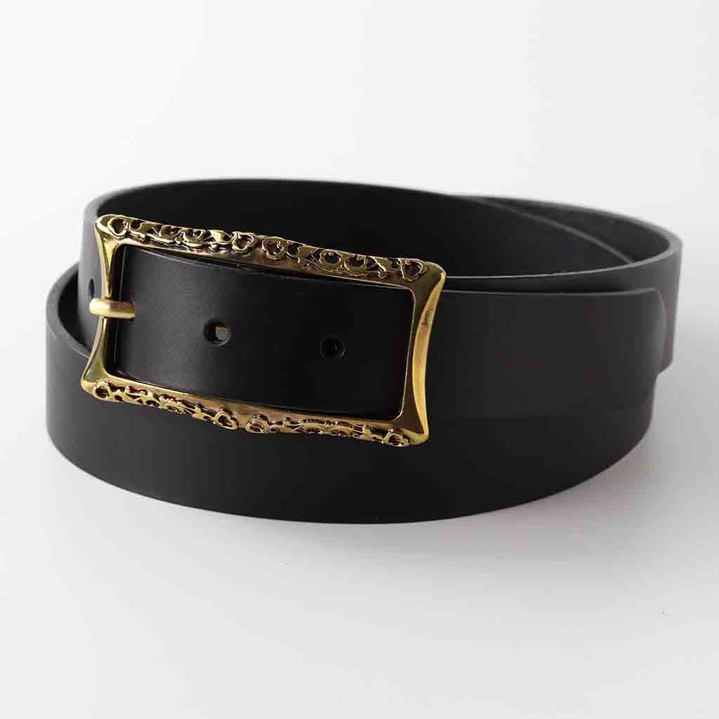 ladies black leather belt by Kaseta