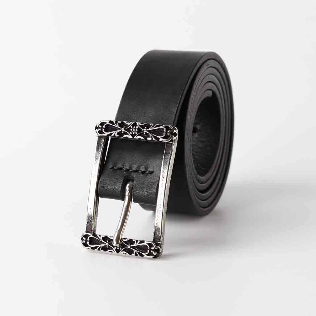 Ladies black leather belt for jeans "Savia" by Kaseta