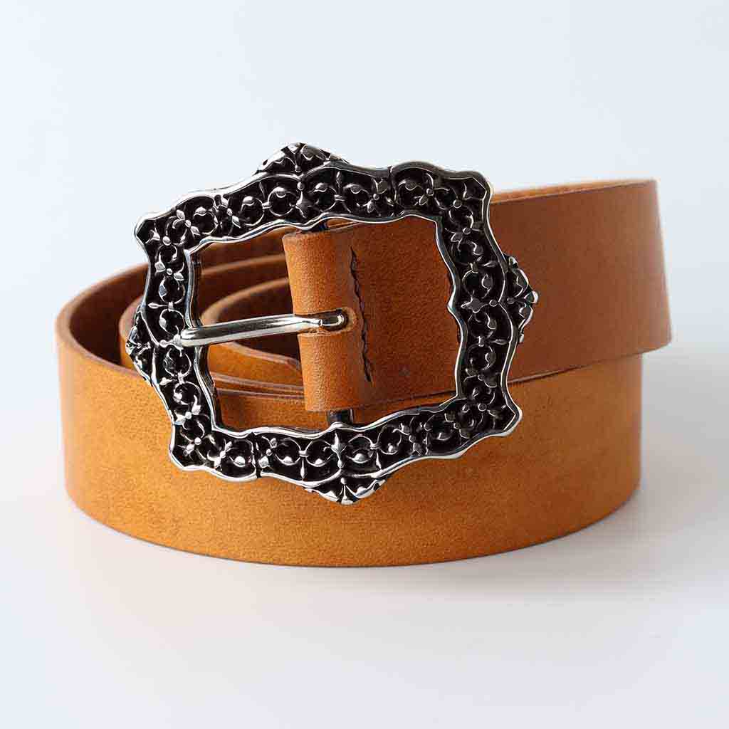 ladies tan leather belt Royal Fina by Kaseta