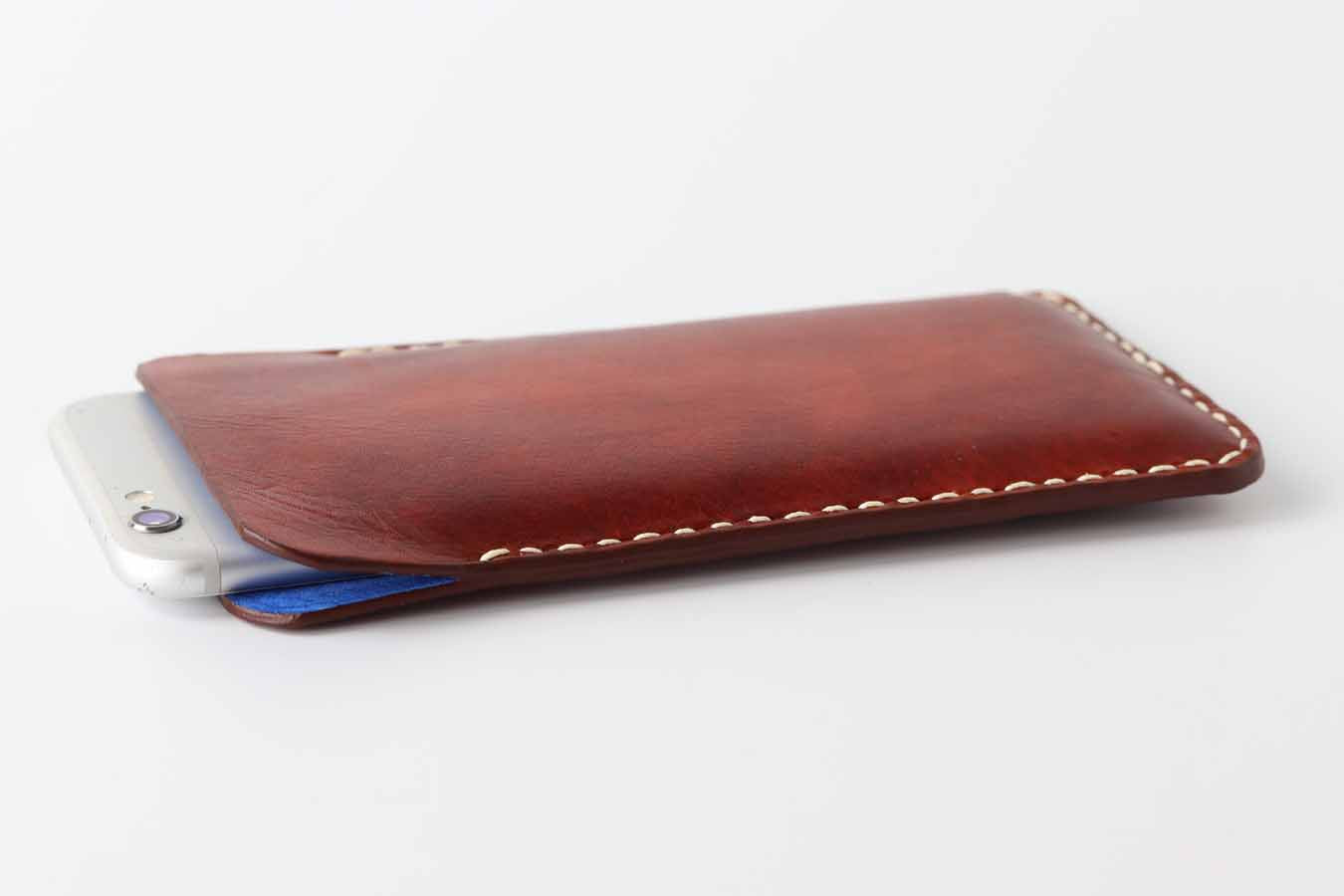 Old Brown Leather Sleeve for iPhone SE 3 / 2 And iPhone 13 Mini
