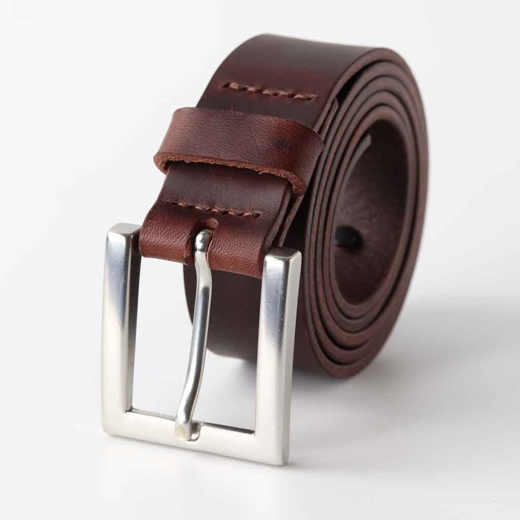 chocolate leather men&#39;s belt by Kaseta