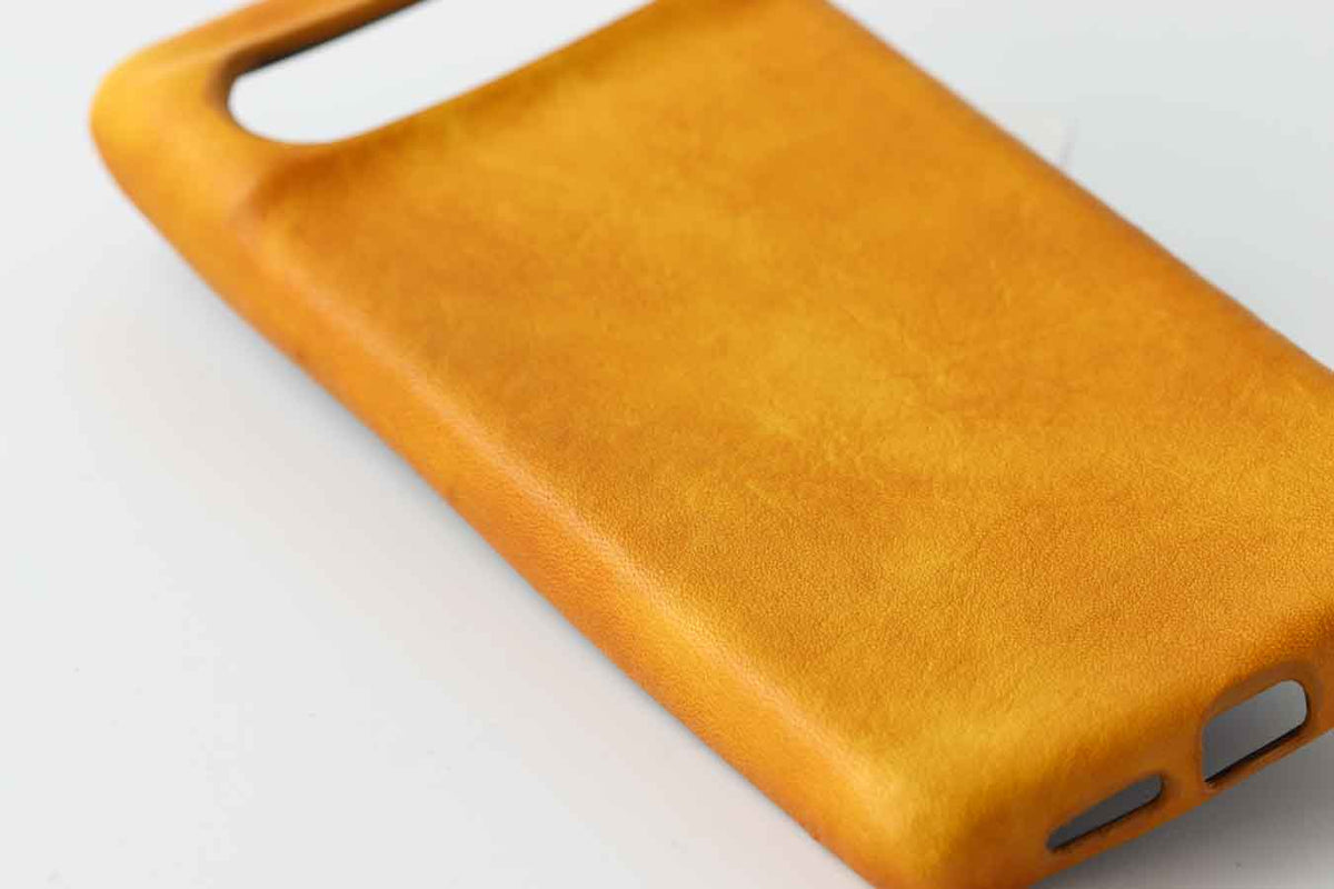 close up of leather case for google pixel 8 and pixel 8 pro