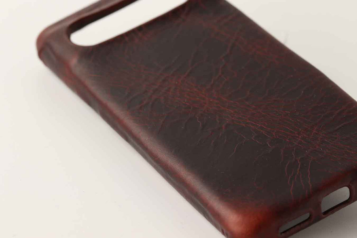 close up of leather case for google pixel and pixel 8 pro by Kaseta