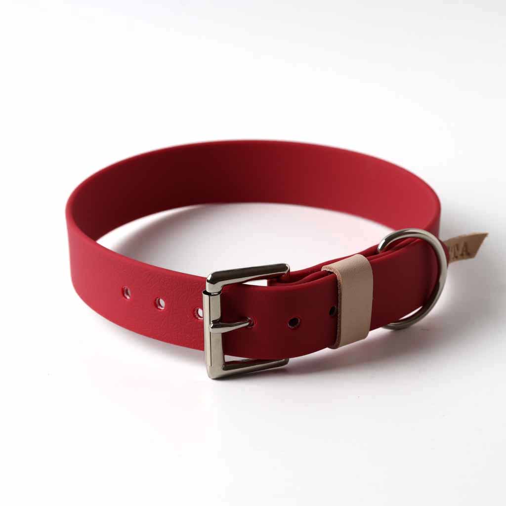 dog collar wine red by kaseta