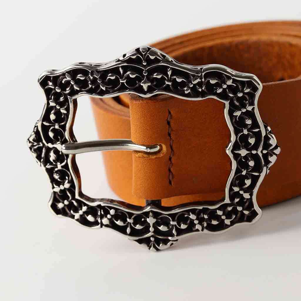 Tan women's belt Fina handmade by Kaseta