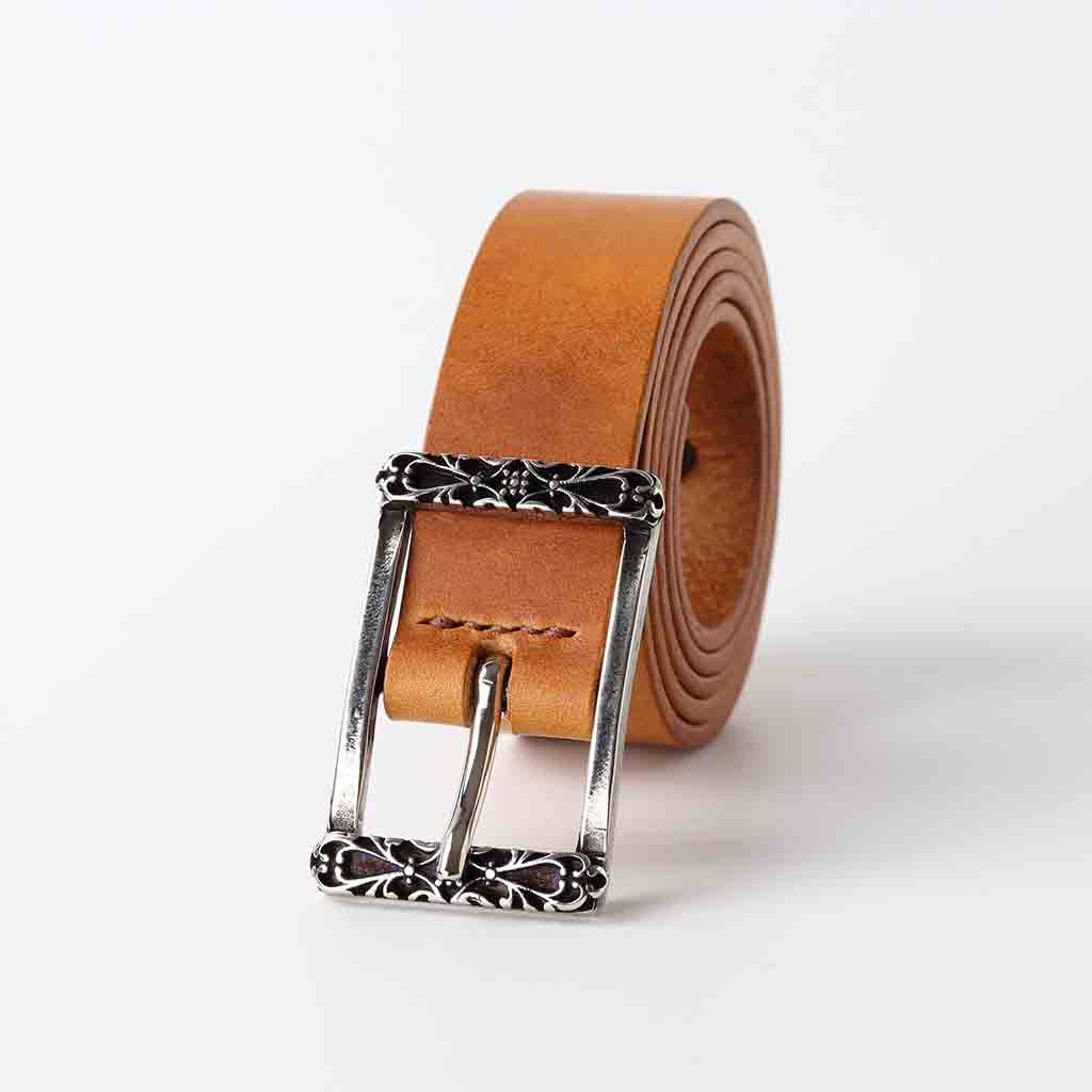tan women's belt Savia handmade by Kaseta