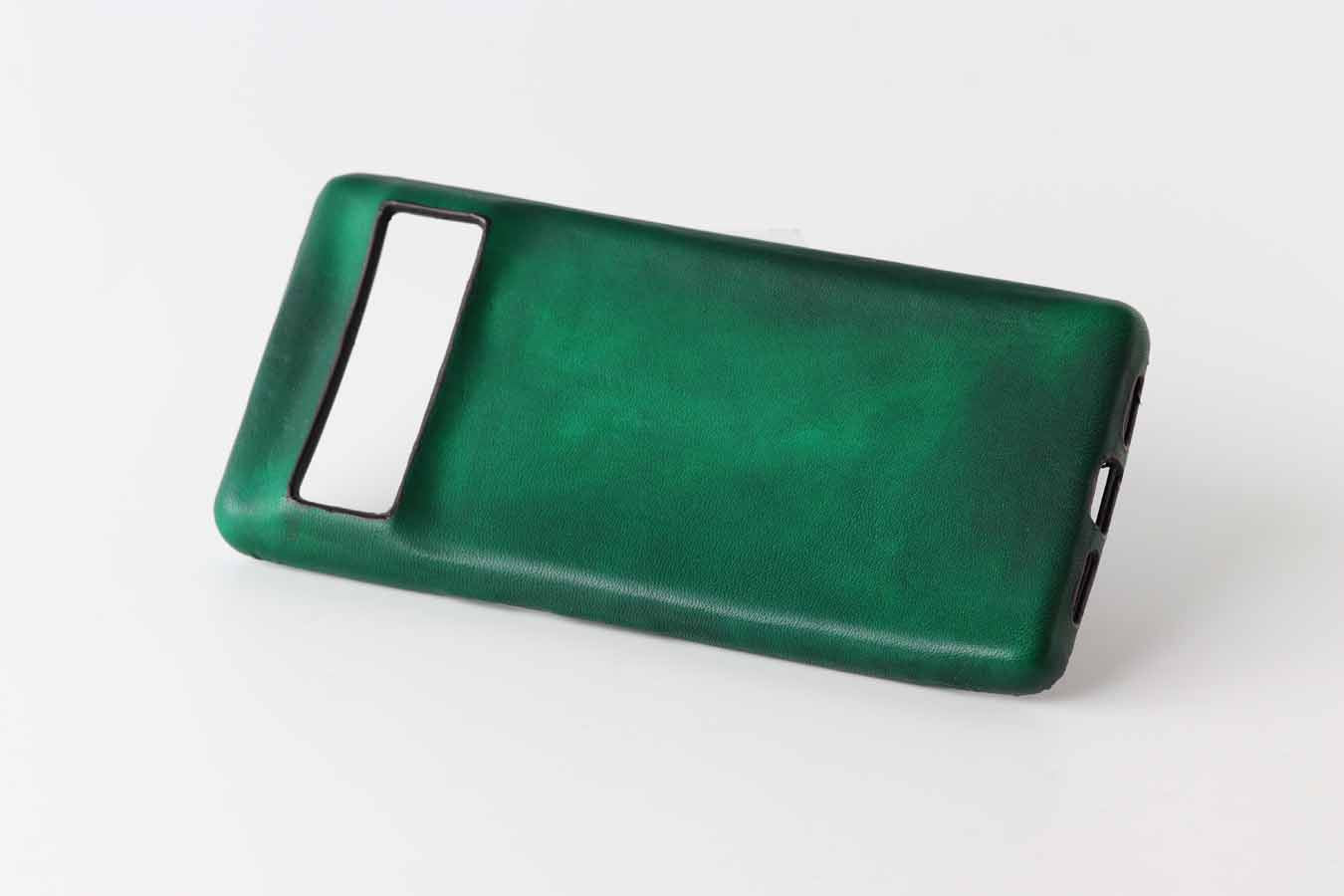 aged green pixel 7 leather cover case