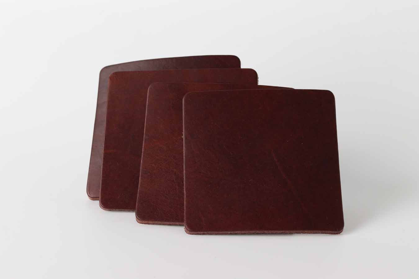 Chocolate leather coasters