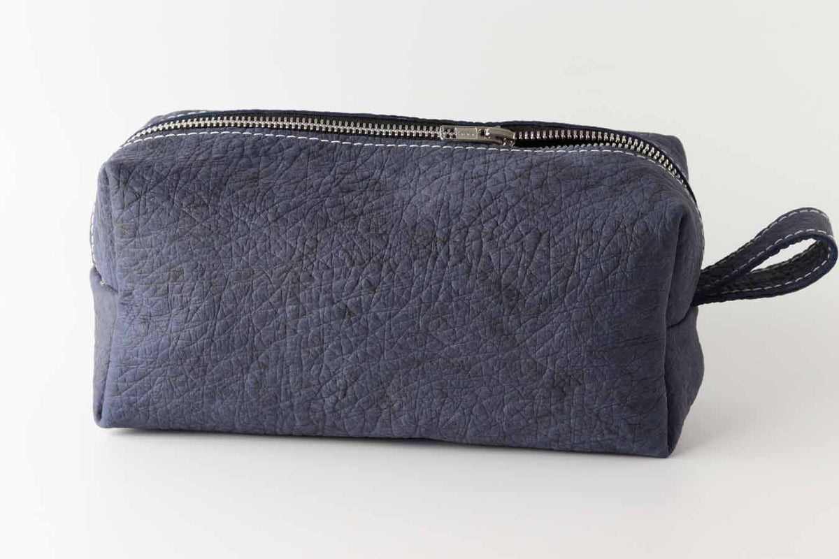 blue leather dopp kit