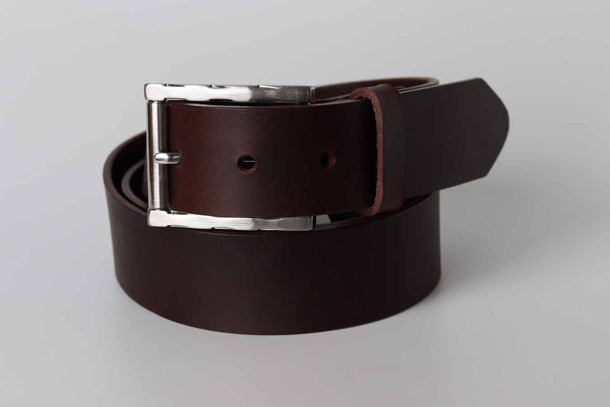 dark brown mens leather belt