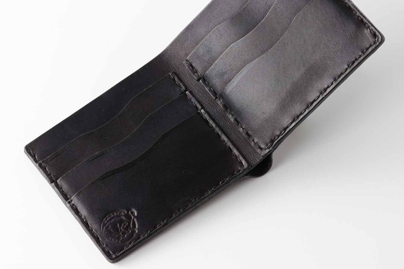 black leather wallet / Kaseta /