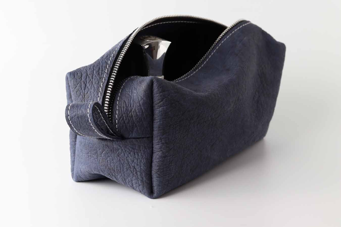 travel organizer bag blue leather by kaseta