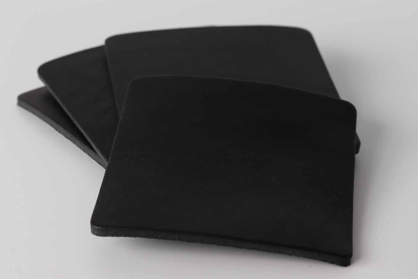Black leather coasters set of 4