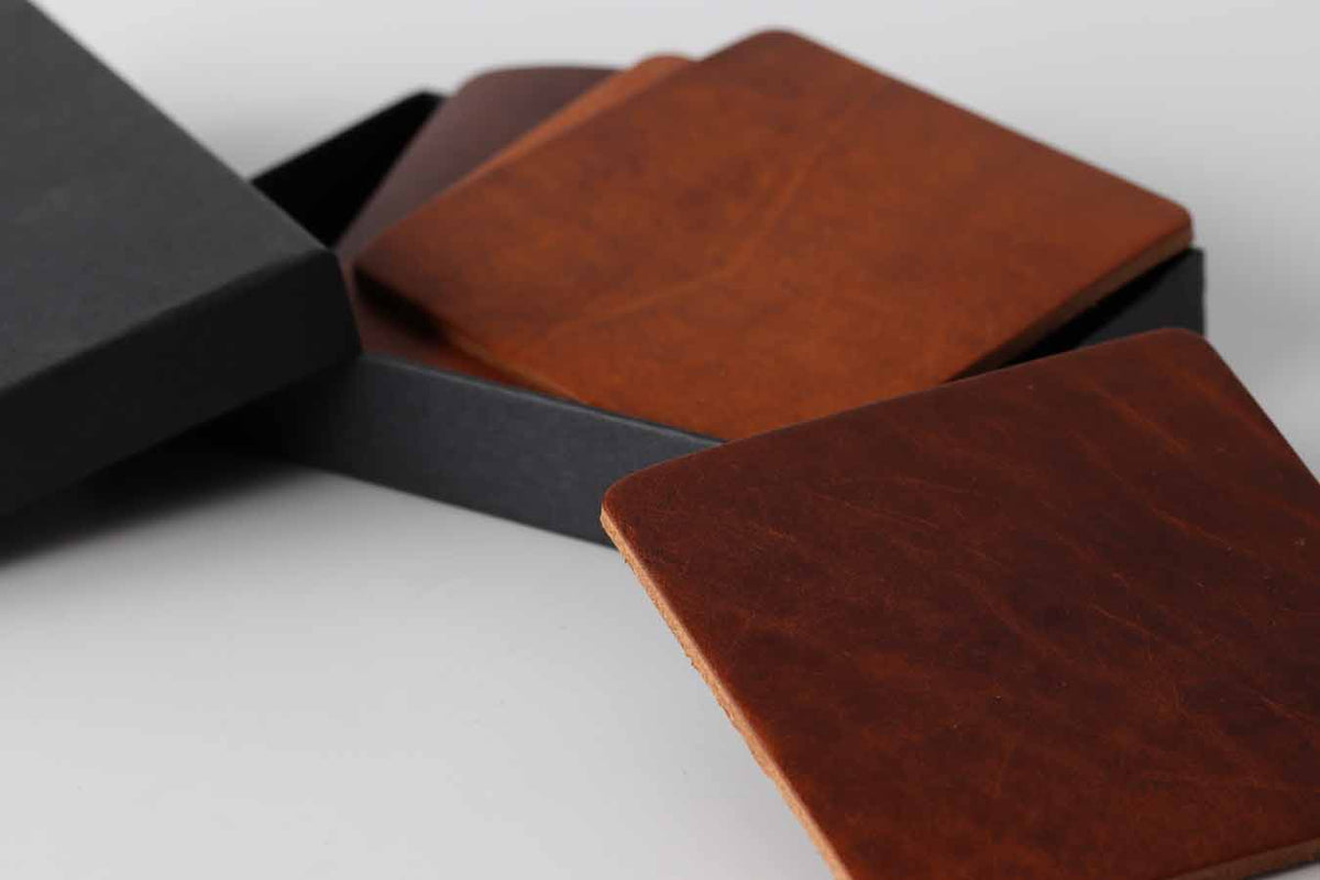 Leather Coasters Set / Drinks Coaster / Beer Coaster / Wine Coaster Set