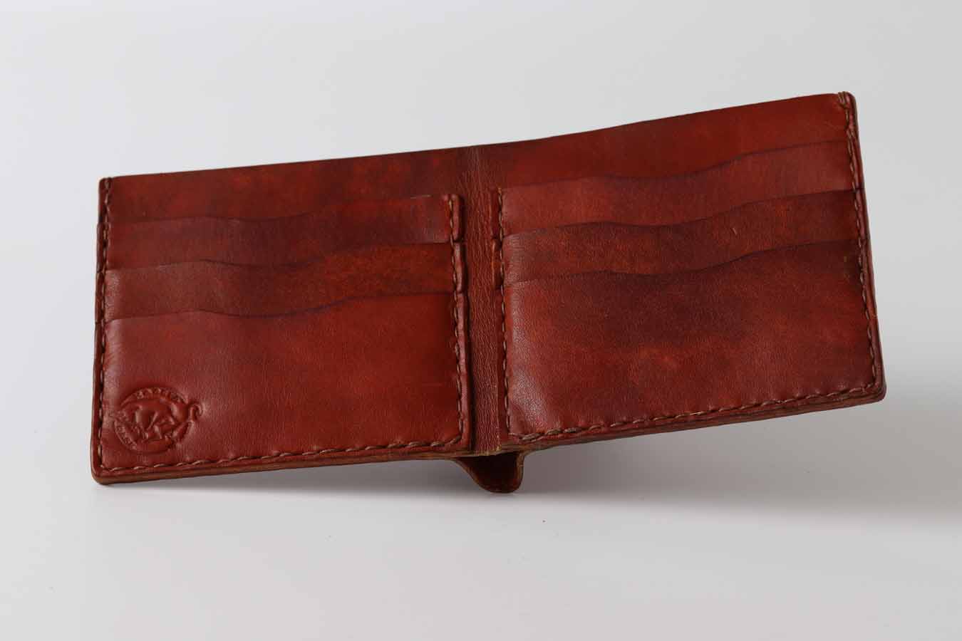 brown handmade leather wallet
